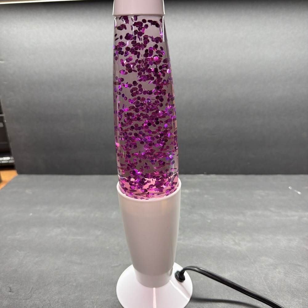 white lava lamp With Pink Glitter 14" PRE OWNED - Picture 2 of 6